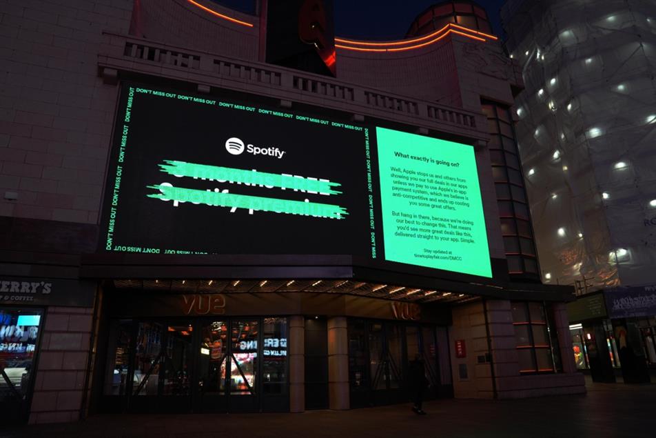 Spotify campaign calls out Apple for ‘outrageous’ anti-competitive practices