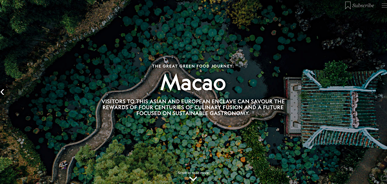 Macao Government Tourism Office partners National Geographic for a green food campaign