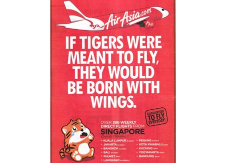 Air Asia throws another creative punch at rival Tiger Airways