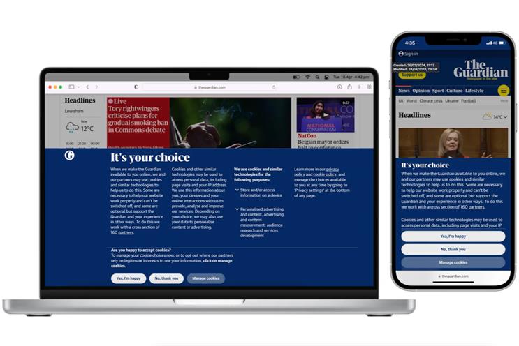 Guardian makes it easy for readers to reject all ad cookies with single click
